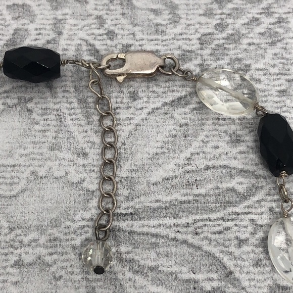 VINTAGE crystal beads sterling silver 925 clasp necklace classy timeless glam. - Picture 3 of 6